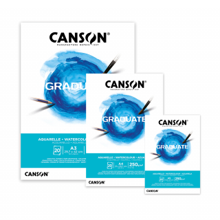Склейка паперу для акварелі GRADUATE 250г/м2 20л середнє зерно Canson