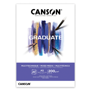 Склейка паперу GRADUATE MIXED MEDIA 200г/м2 20л білий колір Canson