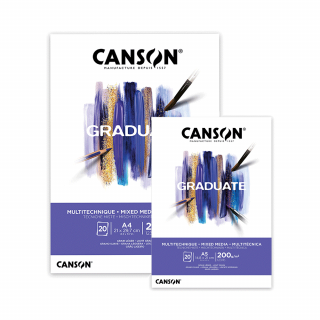 Склейка паперу GRADUATE MIXED MEDIA 200г/м2 20л білий колір Canson