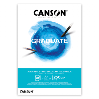 Склейка паперу для акварелі GRADUATE А4 (21х29,7см) 250г/м2 20л середнє зерно Canson