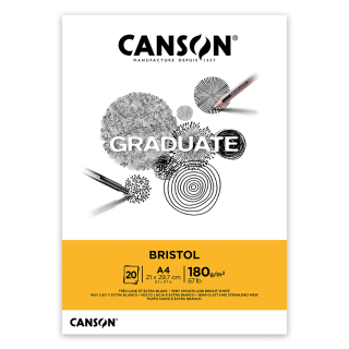 Склейка паперу для рисунку GRADUATE BRISTOL А4 (21х29,7см) 180г/м2 20л Canson