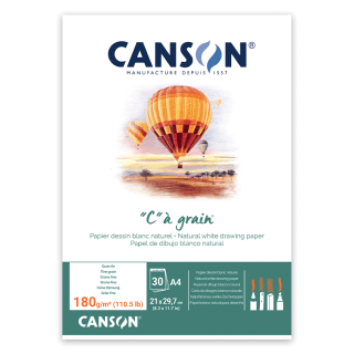 Склейка для ескізів та рисунку CÀGRAIN А4 (21х29,7см) 180г/м2 30л білий папір Canson