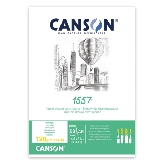 Склейка для ескізів 1557 120г/м2 50л білий колір Canson