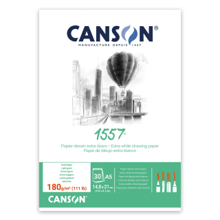 Склейка для рисунку 1557 180г/м2 30л білий колір Canson