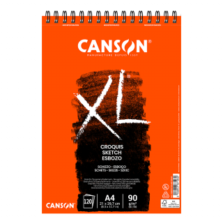 Альбом для ескізів на спіралі XL 90г/м2 120л білий колір Canson