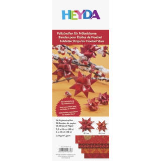 Набір паперових смужок, червоний 1, 1,5*45 см (48шт), 1*30см (48шт.), Heyda