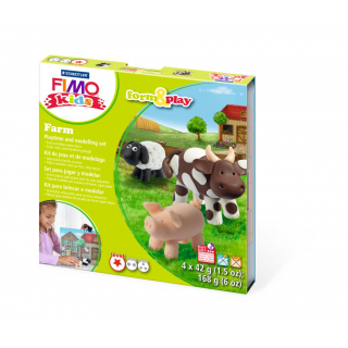 Набір пластики Fimo kids "Ферма" 4кол 42г Fimo