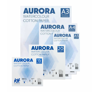 Склейка-блок для акварелі Watercolour 15л 300г/м2 100% бавовна CP середнє зерно Aurora