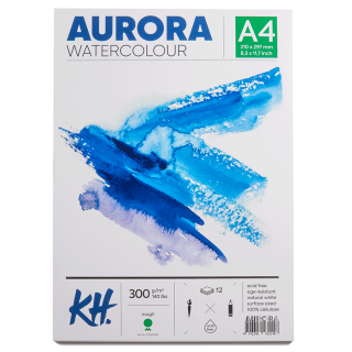 Альбом для акварелі Watercolour А4 300г/м2 12 л Rough крупне зерно Aurora