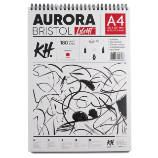 Альбом для рисунку на спіралі Portrait (Bristol) А4 180 г/м2 40 л білий Aurora