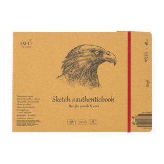 Альбом для ескізів AUTHENTIC (Kraft) А5 (24,5х17,6см) 90г/м2 24л коричневий колір SM-LT Art