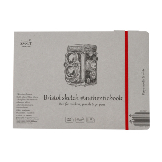 Альбом для ескізів AUTHENTIC (Bristol) А5 (24,5х17,6см) 185г/м2 18л білий та гладкий папір SM-LT Art