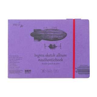 Альбом для ескізів AUTHENTIC (Ingres) А5 (14,8х21 см) 130г/м2 24л білий папір з додаванням бавовни SM-LT Art