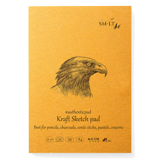 Блокнот-склейка для ескізів AUTHENTIC (Kraft) А4 90г/м2 60л коричневий колір SM-LT Art