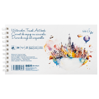 Альбом на спіралі для акварелі Travel Art book 15х28см 260г/м2 25л середнє зерно мікроперфорація SM-LT Art