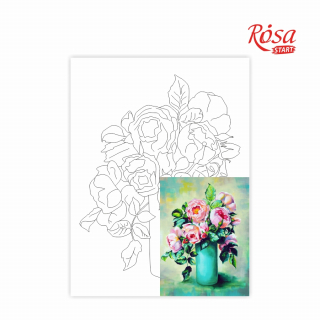 Полотно на картоні з контуром Натюрморт №19 30×40 бавовна акрил ROSA START