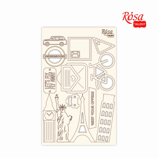Чіпборд „Make your journey“ 3 білий картон 12,8х20см ROSA TALENT