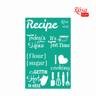 Трафарет самокл. 13х20см №4031 „Recipe book“ ROSA TALENT