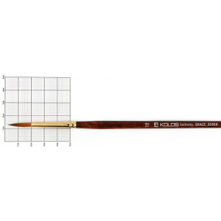 Пензель колонок круглий Grace 3039R №12 довга ручка KOLOS