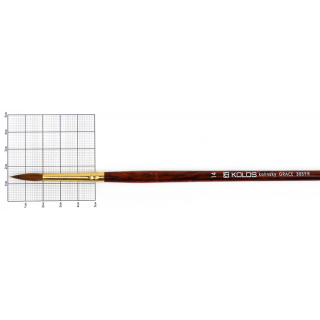 Пензель колонок круглий Grace 3039R №14 довга ручка KOLOS