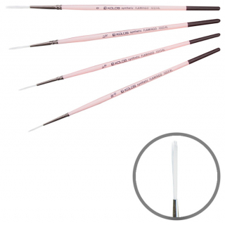 Пензель синтетика лайнер Flamingo 1023RL №10/0 коротка ручка KOLOS