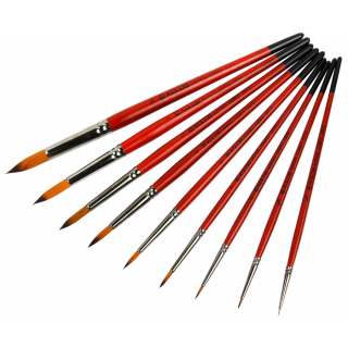 Пензель синтетика кругла Carrot 1097R №000 коротка ручка KOLOS