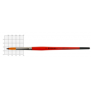 Пензель синтетика кругла Carrot 1097R № 8 коротка ручка KOLOS