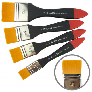 Пензель синтетика флейц Wide 8044 № 50 коротка ручка KOLOS
