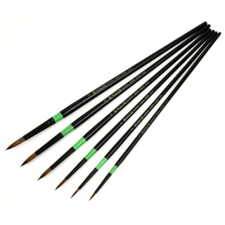 Пензель синтетика кругла Green stripe 1019 №2 довга ручка KOLOS