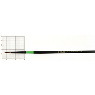 Пензель синтетика кругла Green stripe 1019 № 4 довга ручка KOLOS