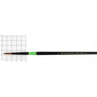 Пензель синтетика кругла Green stripe 1019 № 6 довга ручка KOLOS