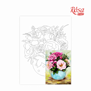 Полотно на картоні з контуром Натюрморт №27 30×40 бавовна акрил ROSA START