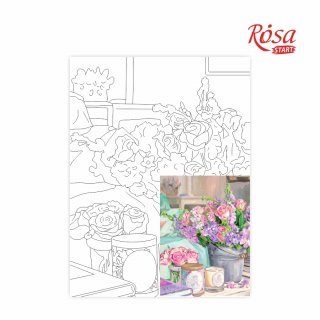Полотно на картоні з контуром Натюрморт №25 30×40 бавовна акрил ROSA START