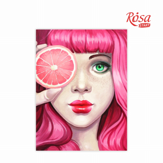 Полотно на картоні з контуром Pink 30×40 бавовна акрил ROSA START