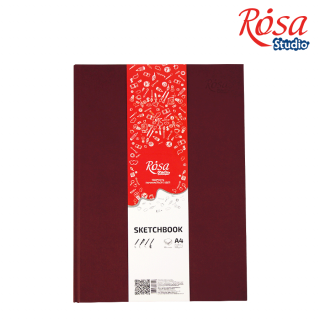 Блокнот A4 (21х29,7см) 100г/м2 96л бордо ROSA Studio