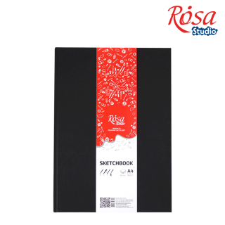 Блокнот A4 (21х29,7см) 100г/м2 96л чорний ROSA Studio