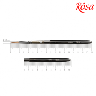 Пензель соболь круглий TRAVEL BRUSH OCEAN 168 № 6 коротка ручка ROSA