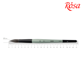 Пензель єнот круглий OASIS 188 № 10 коротка ручка ROSA