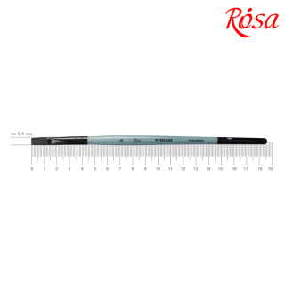 Пензель синтетика плоска STREAM 134 № 4 коротка ручка ROSA
