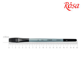 Пензель синтетика плоска STREAM 134 № 8 коротка ручка ROSA