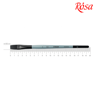 Пензель синтетика плоска STREAM 134 № 7 коротка ручка ROSA
