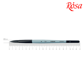 Пензель синтетика кругла STREAM 132 № 8 коротка ручка ROSA