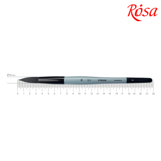 Пензель синтетика кругла STREAM 132 № 10 коротка ручка ROSA