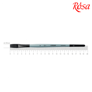 Пензель синтетика плоска STREAM 134 № 6 коротка ручка ROSA
