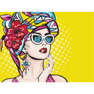 Полотно на картоні з контуром Pop Art WOW 1 30х40 бавовна акрил ROSA START