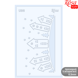Трафарет багаторазовий універсальний №U86 „Зима“ 13х20см прозорий 0,5мм ROSA TALENT