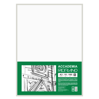 Папір для рисунку Accademia пакет А3 (29,7х42см) 10арк дрібне зерно 160г/м2 Fabriano