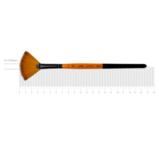 Пензель синтетика віялова FLAME 1368FN №8 коротка ручка ROSA