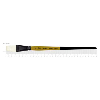 Пензель щетина плоска AMBER 2306F №12 довга ручка ROSA