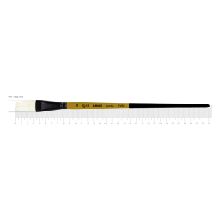 Пензель щетина плоска AMBER 2306F №10 довга ручка ROSA